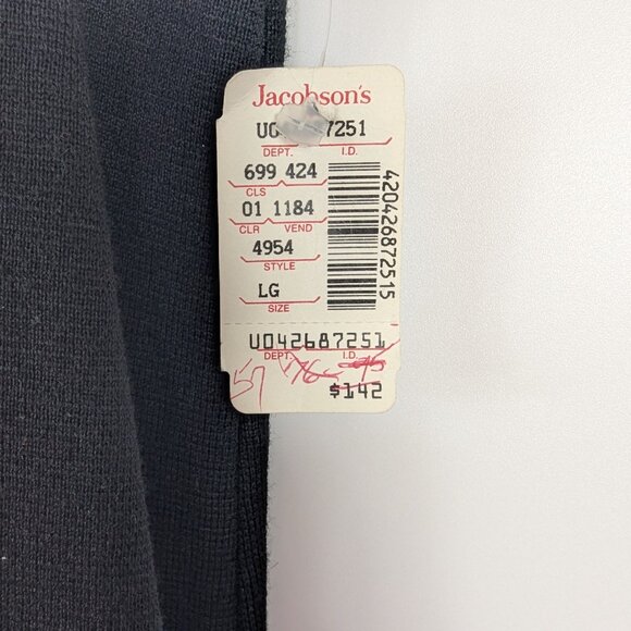 Andrea Jovine Sleeveless Button Up Sweater Dress Black Wool NEW VINTAGE Large - Picture 4 of 6